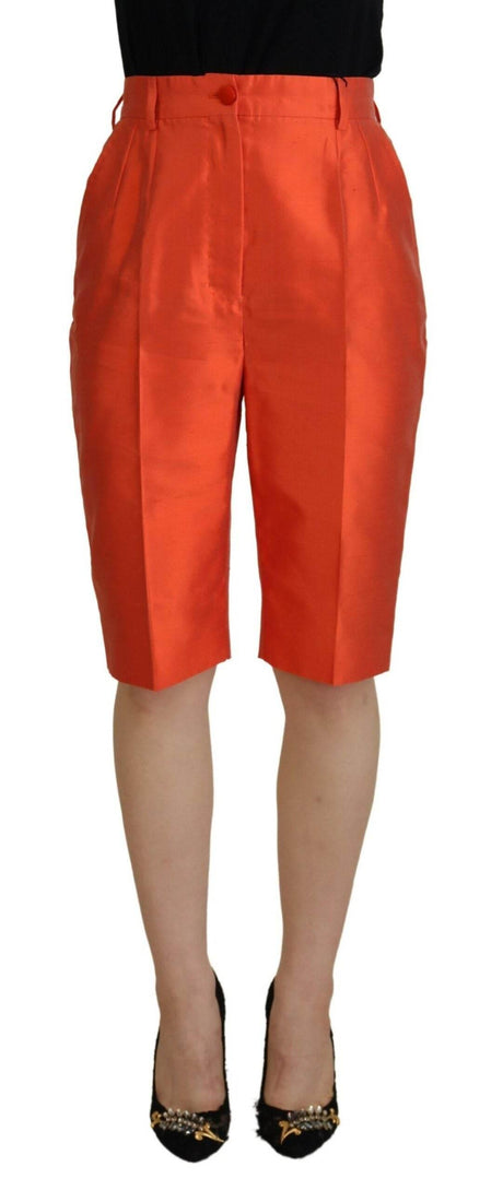 Dolce & Gabbana Elegant Silk High-Waist Cropped Pants - Hilstor