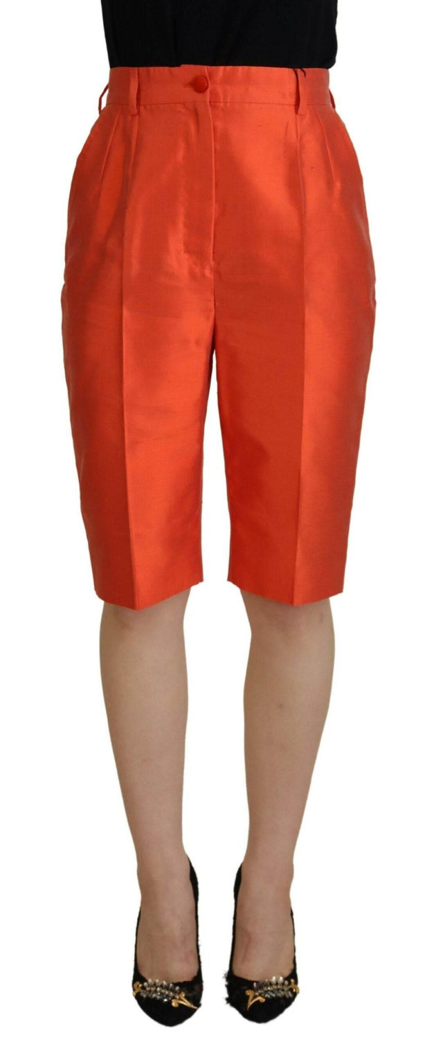 Dolce & Gabbana Elegant Silk High-Waist Cropped Pants - Hilstor