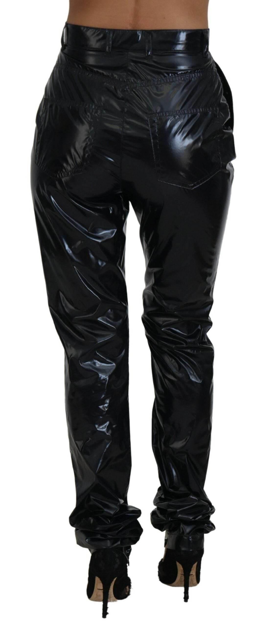 Dolce & Gabbana Black Nylon High Waist Skinny Pants - Hilstor