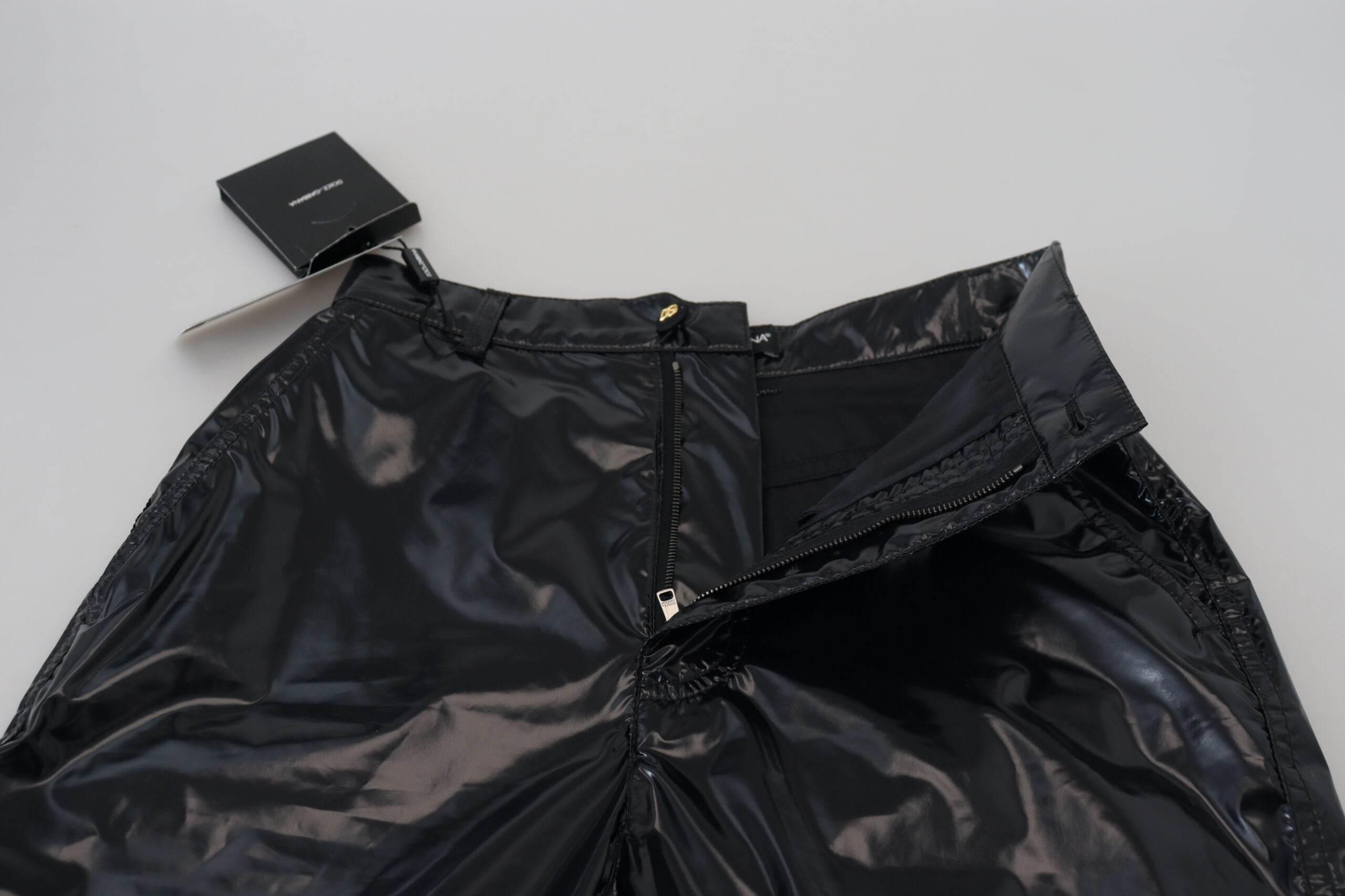 Dolce & Gabbana Black Nylon High Waist Skinny Pants - Hilstor