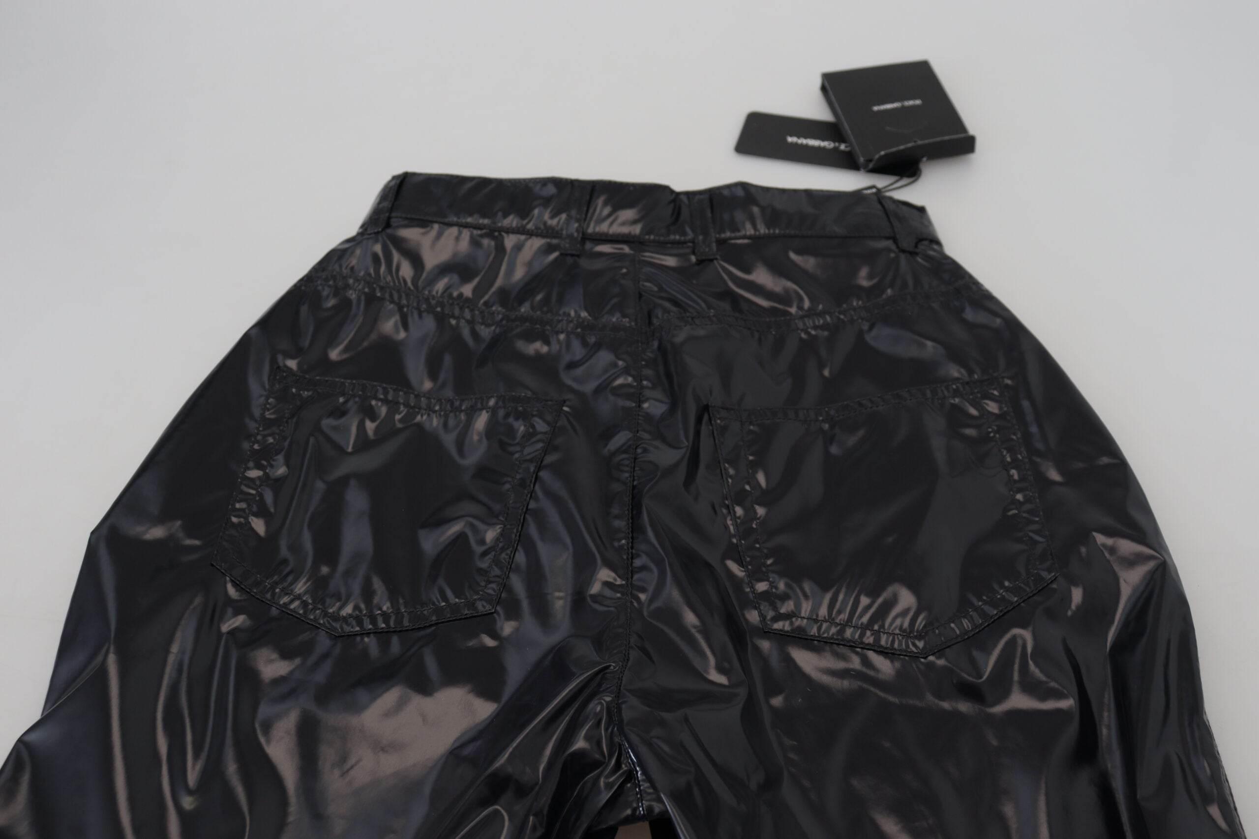 Dolce & Gabbana Black Nylon High Waist Skinny Pants - Hilstor