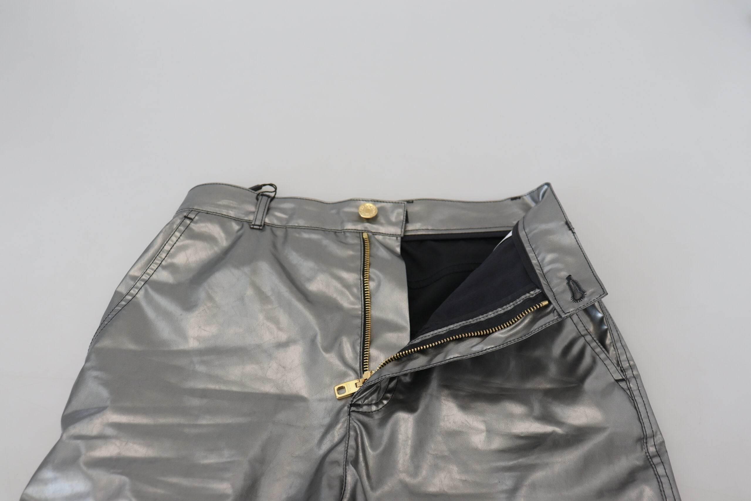 Dolce & Gabbana Metallic Silver High Waist Skinny Pants - Hilstor