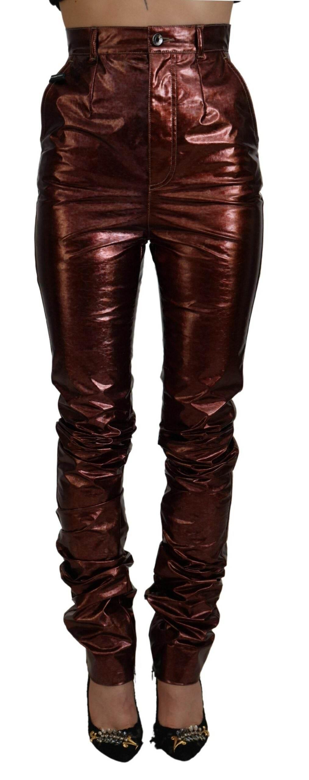 Dolce & Gabbana Metallic Bronze High Waist Skinny Jeans - Hilstor