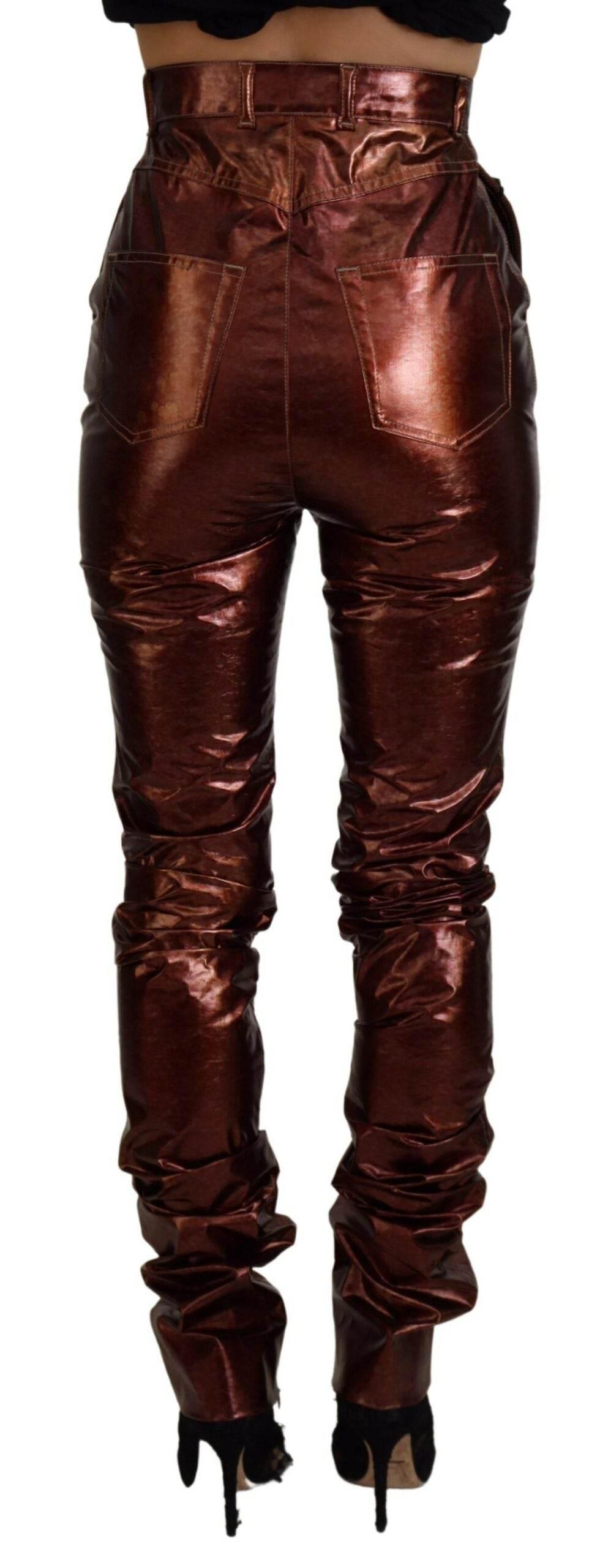 Dolce & Gabbana Metallic Bronze High Waist Skinny Jeans - Hilstor