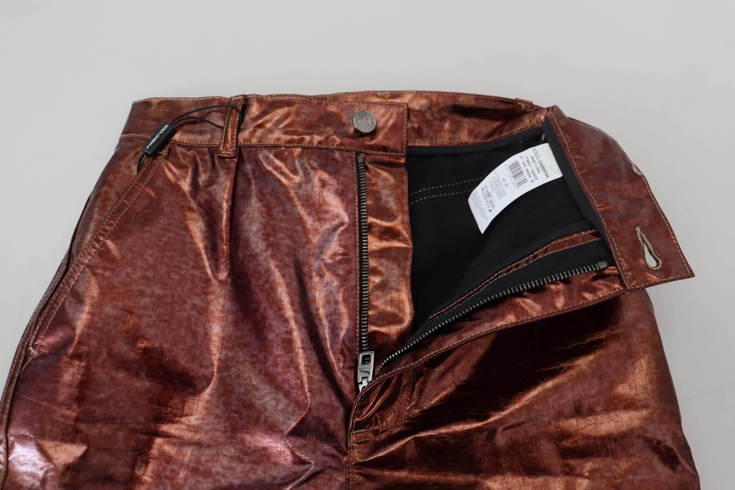 Dolce & Gabbana Metallic Bronze High Waist Skinny Jeans - Hilstor