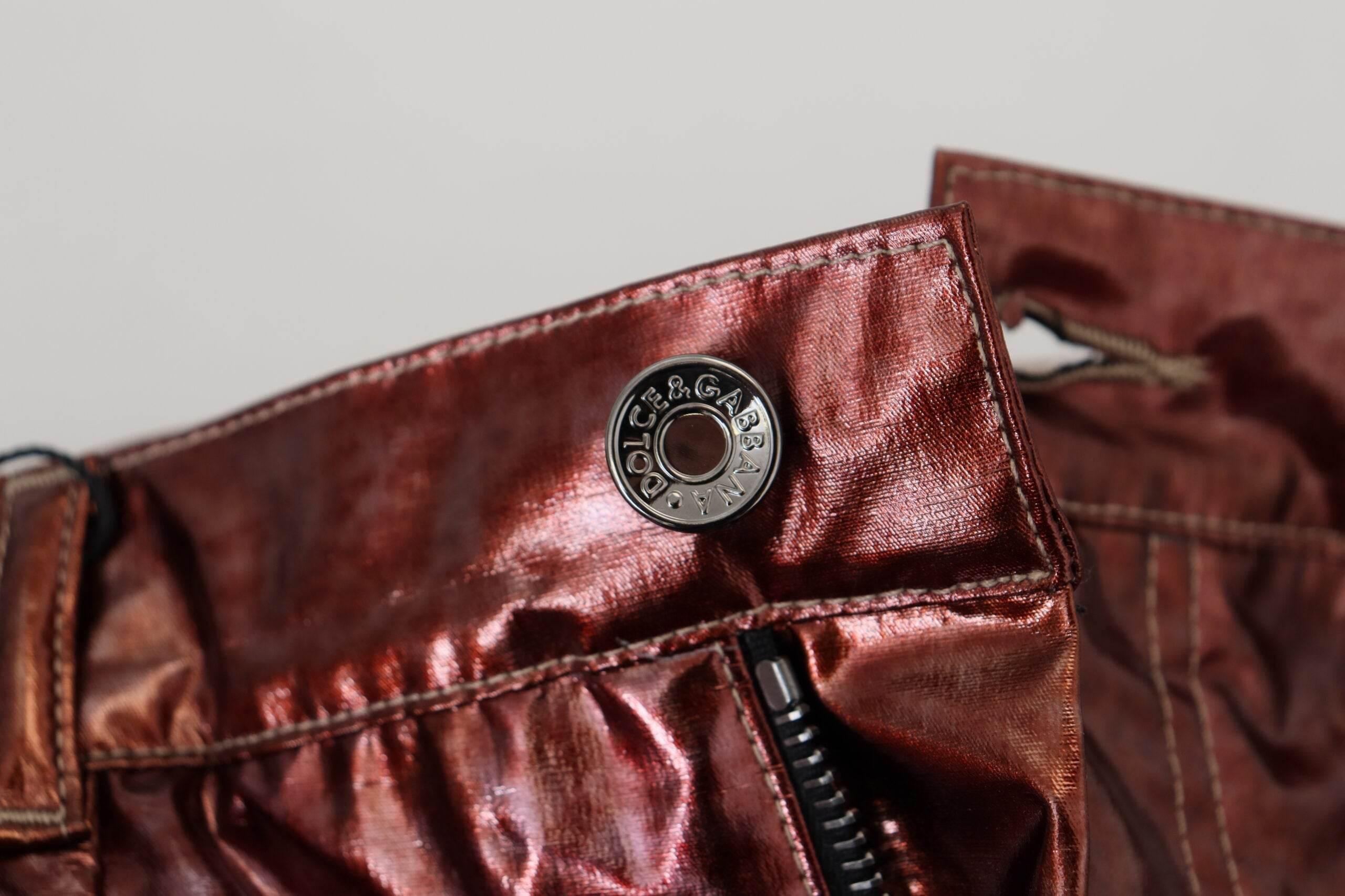 Dolce & Gabbana Metallic Bronze High Waist Skinny Jeans - Hilstor