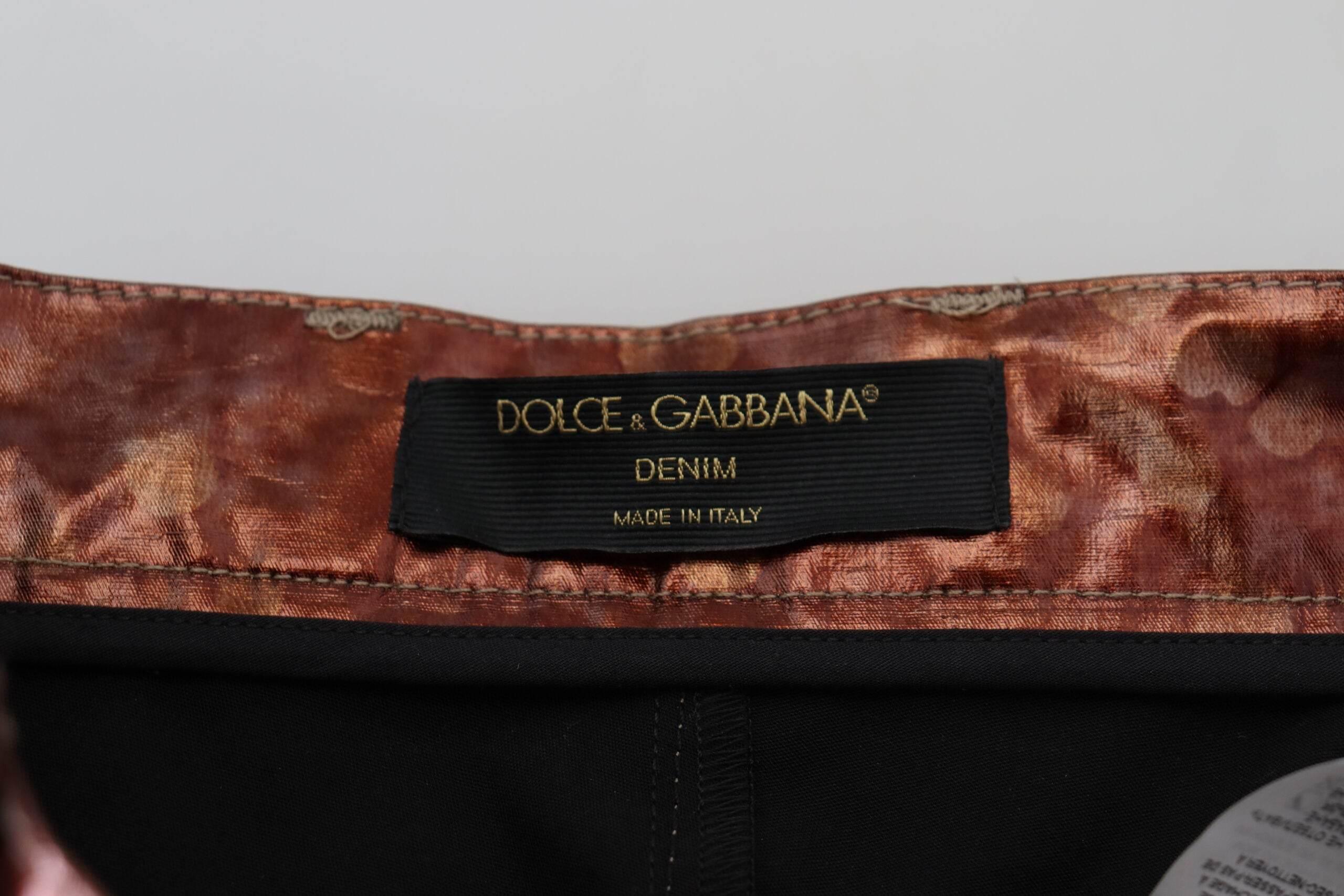 Dolce & Gabbana Metallic Bronze High Waist Skinny Jeans - Hilstor