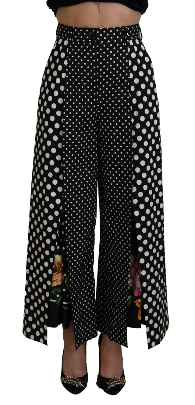 Dolce & Gabbana Elegant High-Waist Polka Dot Pants - Hilstor