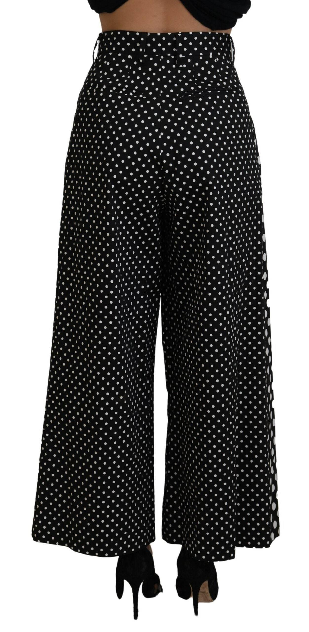 Dolce & Gabbana Elegant High-Waist Polka Dot Pants - Hilstor