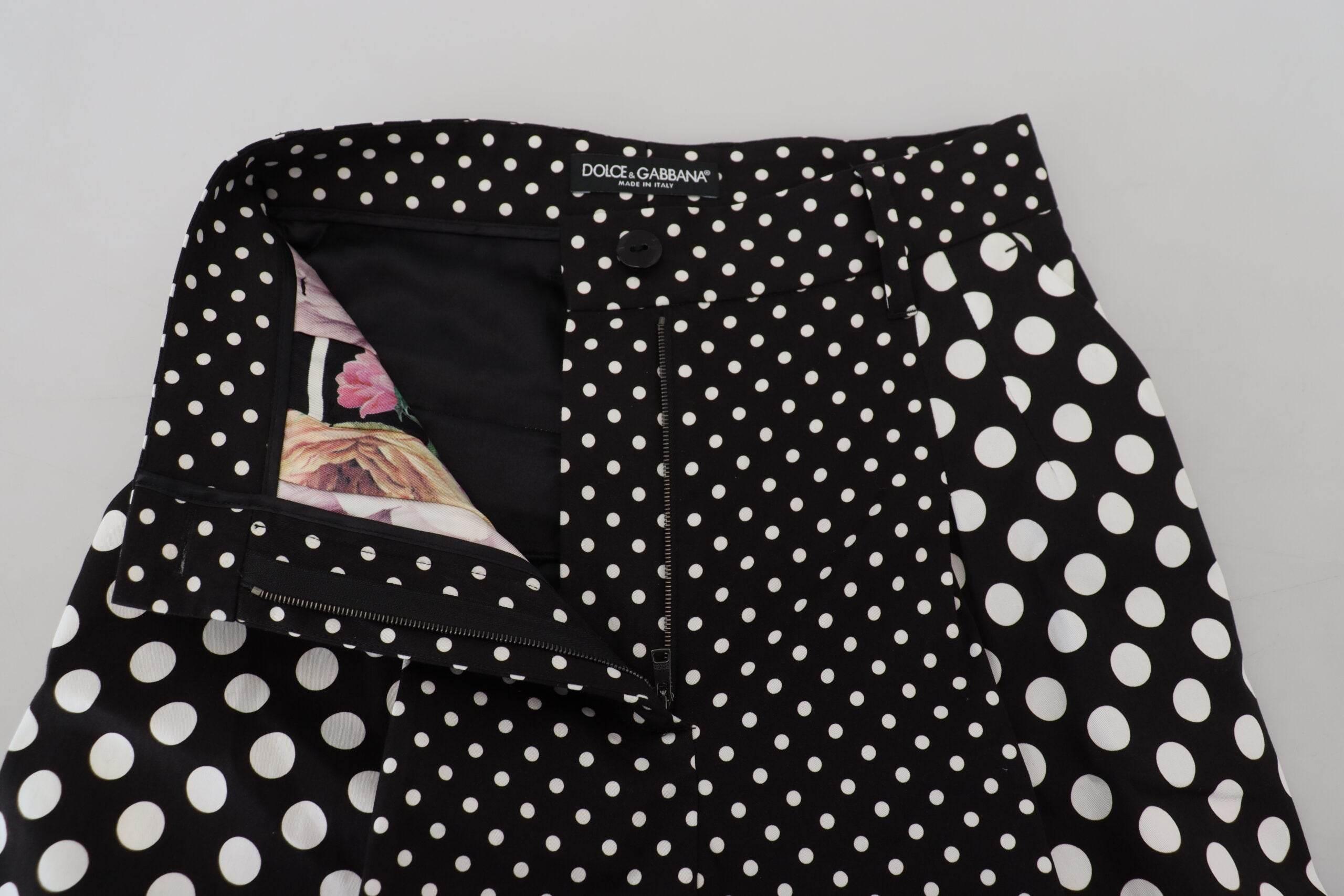 Dolce & Gabbana Elegant High-Waist Polka Dot Pants - Hilstor