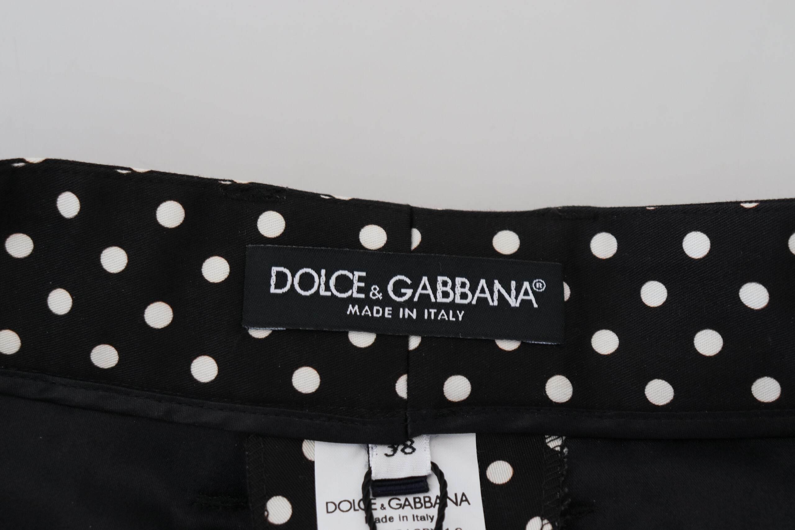 Dolce & Gabbana Elegant High-Waist Polka Dot Pants - Hilstor