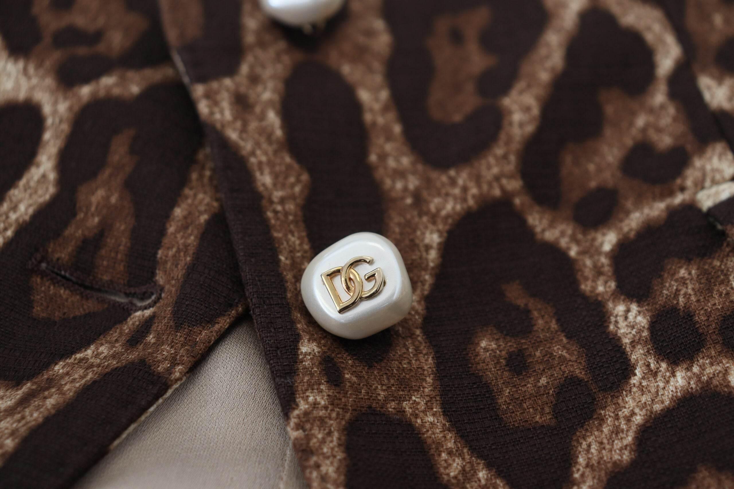 Dolce & Gabbana High Waist Leopard Mini Skirt - Hilstor