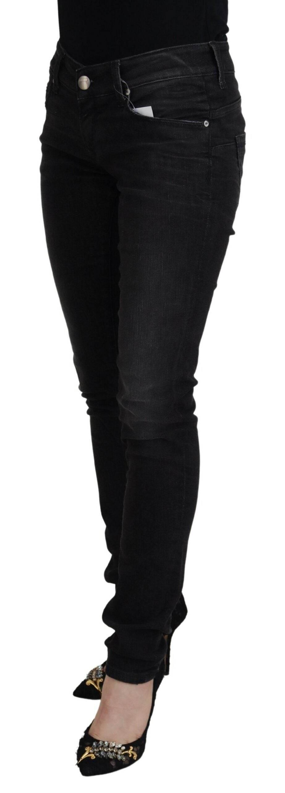 Acht Chic Black Low Waist Straight Leg Jeans - Hilstor