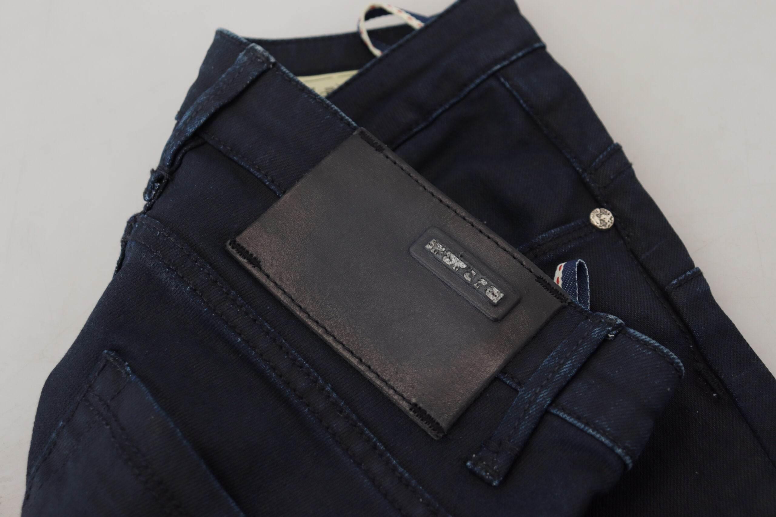 Acht Blue Cotton Low Waist Slim Fit Women Casual Denim Jeans - Hilstor