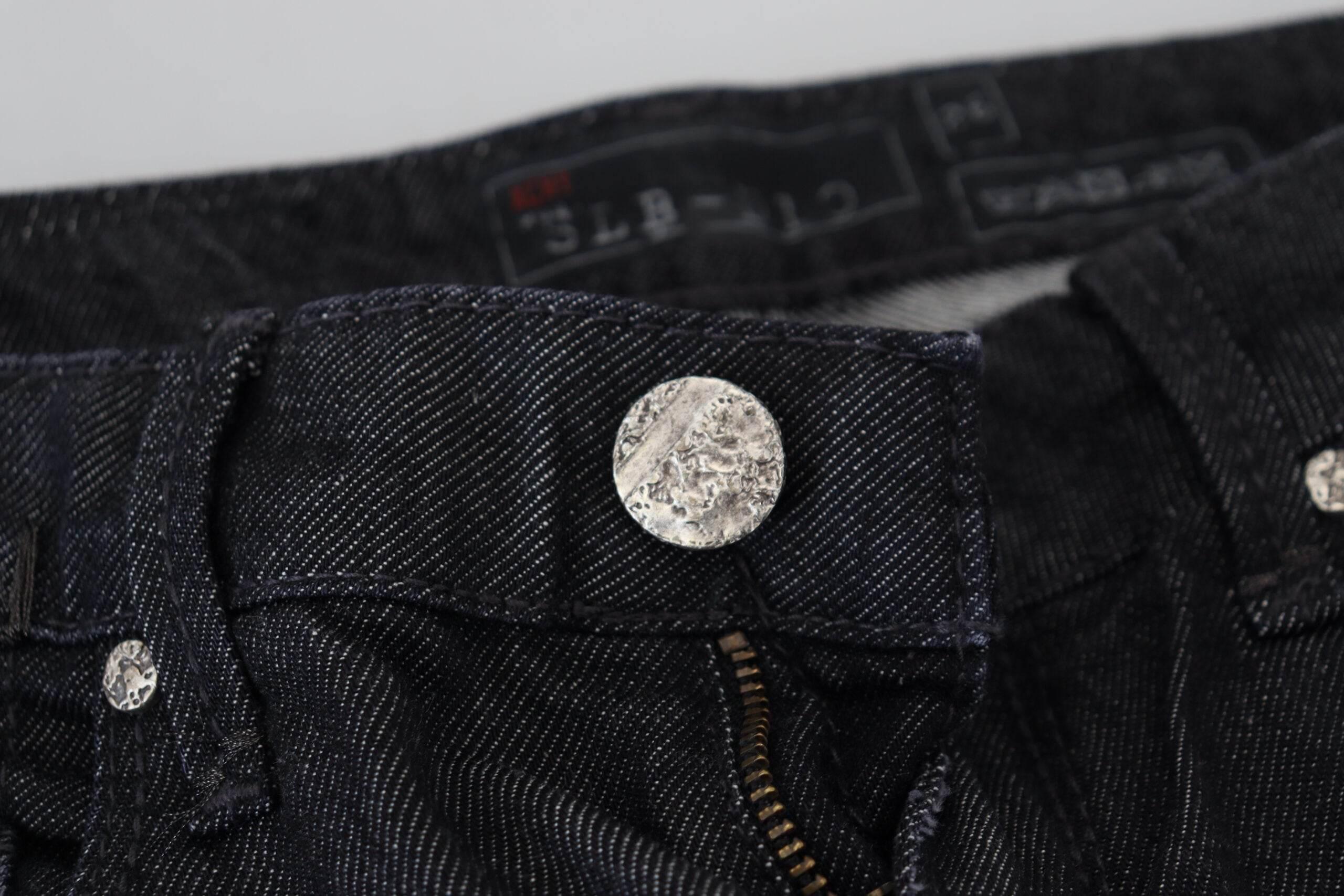Acht Chic Black Low Waist Straight Jeans - Hilstor