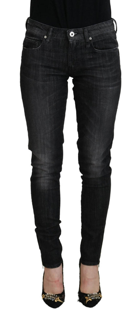 Fiorucci Chic Black Low Waist Skinny Jeans - Hilstor