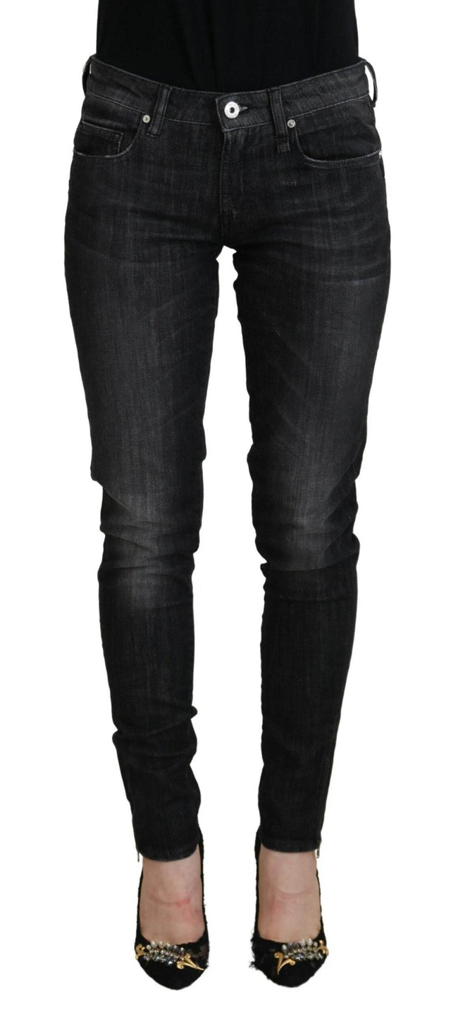 Fiorucci Chic Black Low Waist Skinny Jeans - Hilstor