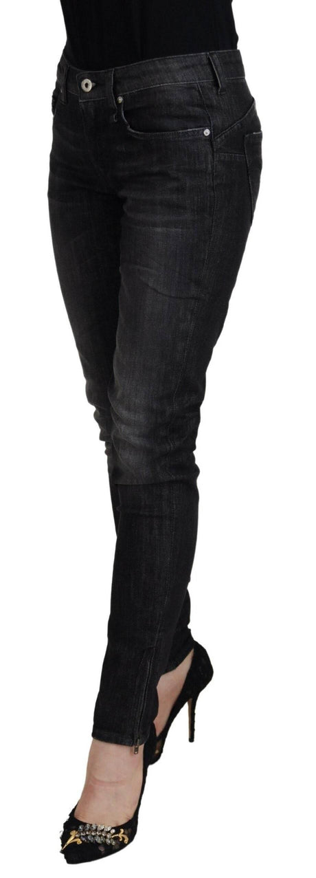 Fiorucci Chic Black Low Waist Skinny Jeans - Hilstor