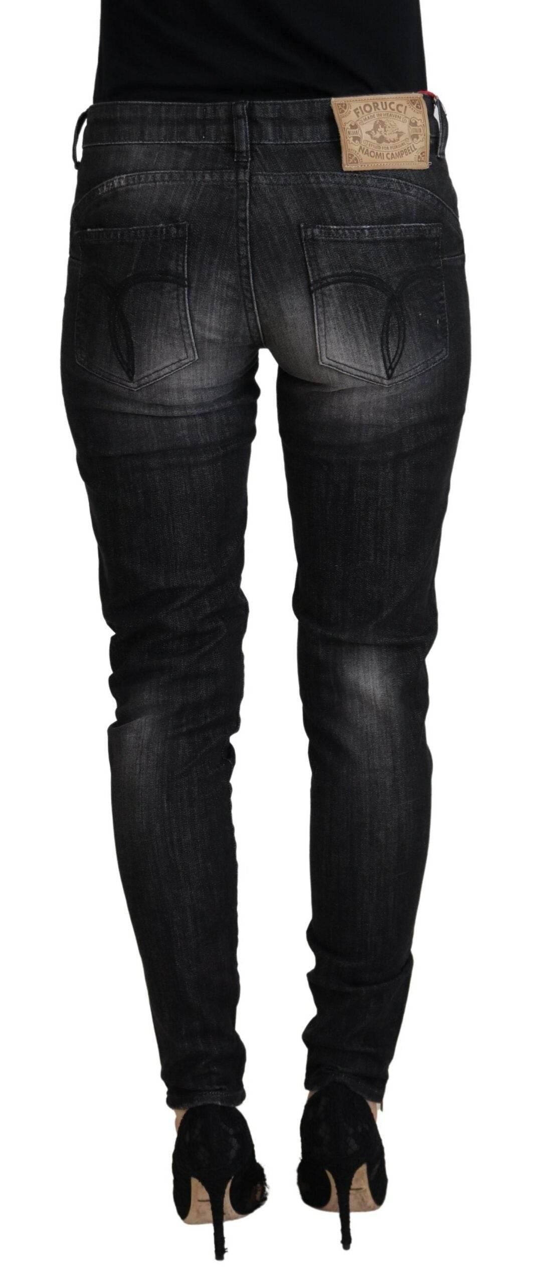 Fiorucci Chic Black Low Waist Skinny Jeans - Hilstor
