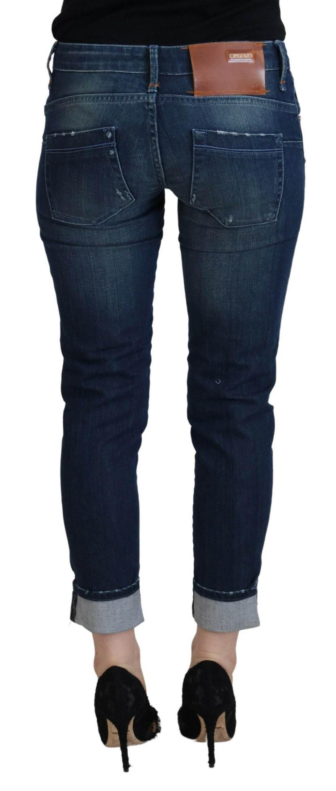 Acht Blue Cotton Slim Fit Women Casual Denim Jeans - Hilstor