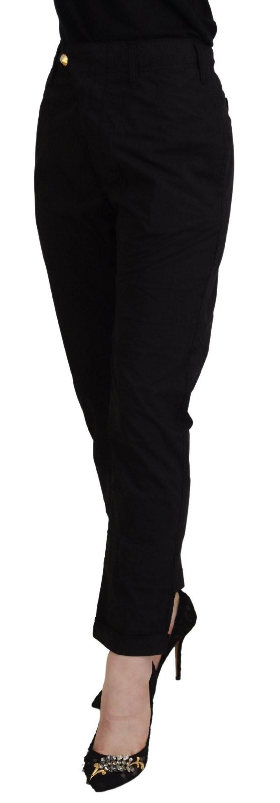 CYCLE Black Cotton Baggy High Waist Women Pants - Hilstor