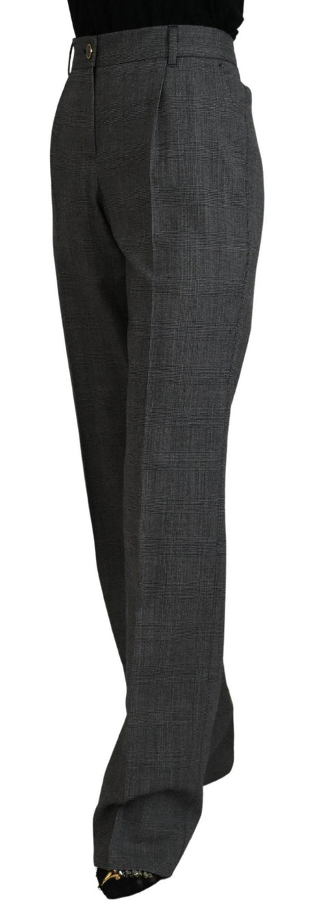Dolce & Gabbana Gray High Waist Women Wool Pants - Hilstor