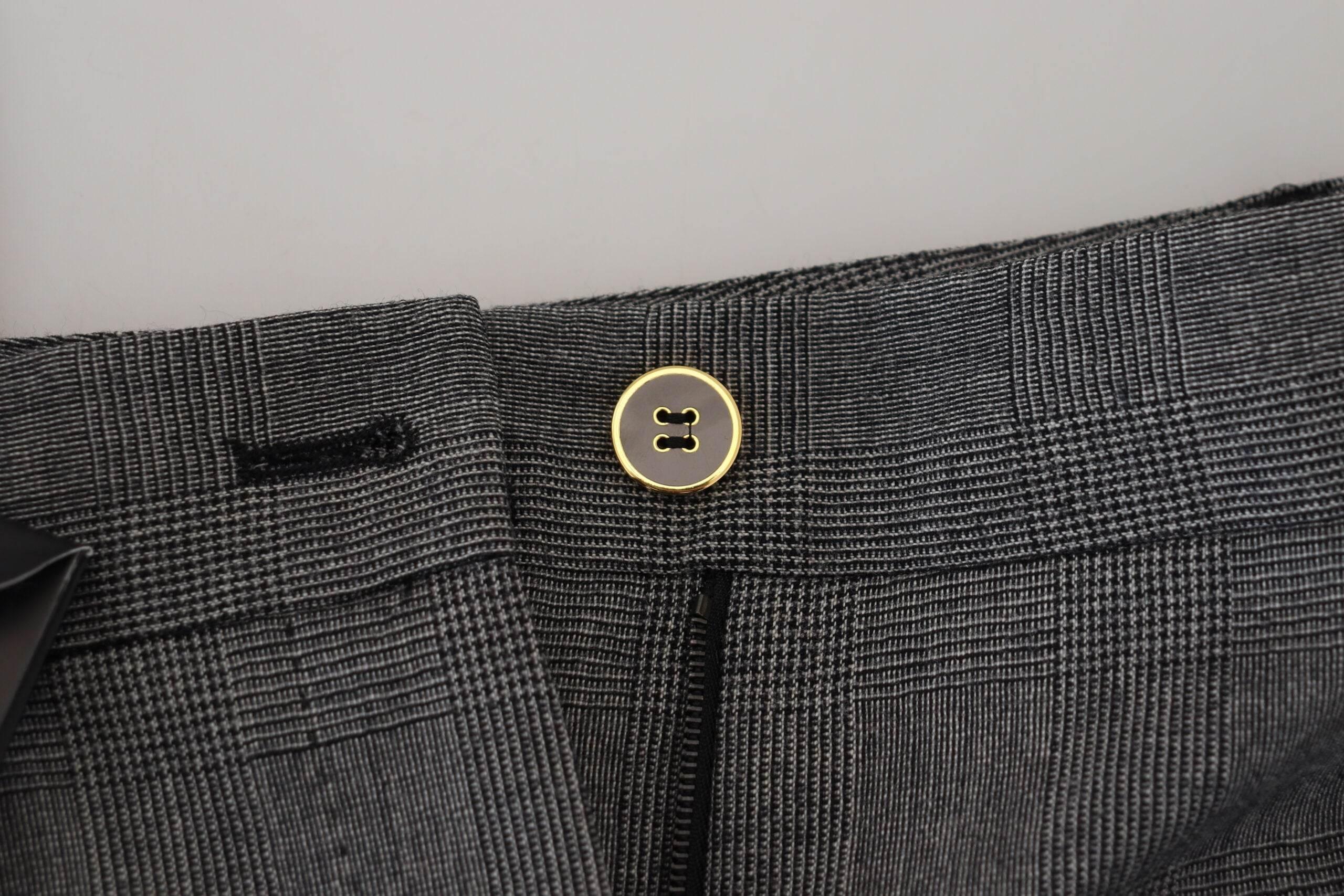 Dolce & Gabbana Gray High Waist Women Wool Pants - Hilstor