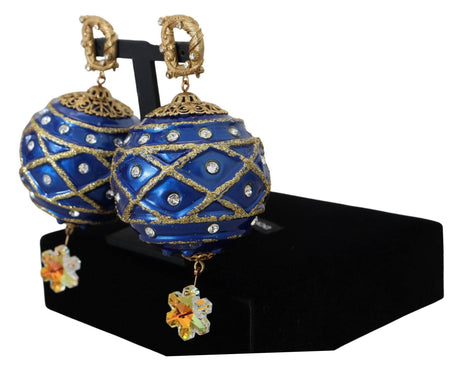 Dolce & Gabbana Elegant Dangling Crystal Christmas Ball Earrings - Hilstor