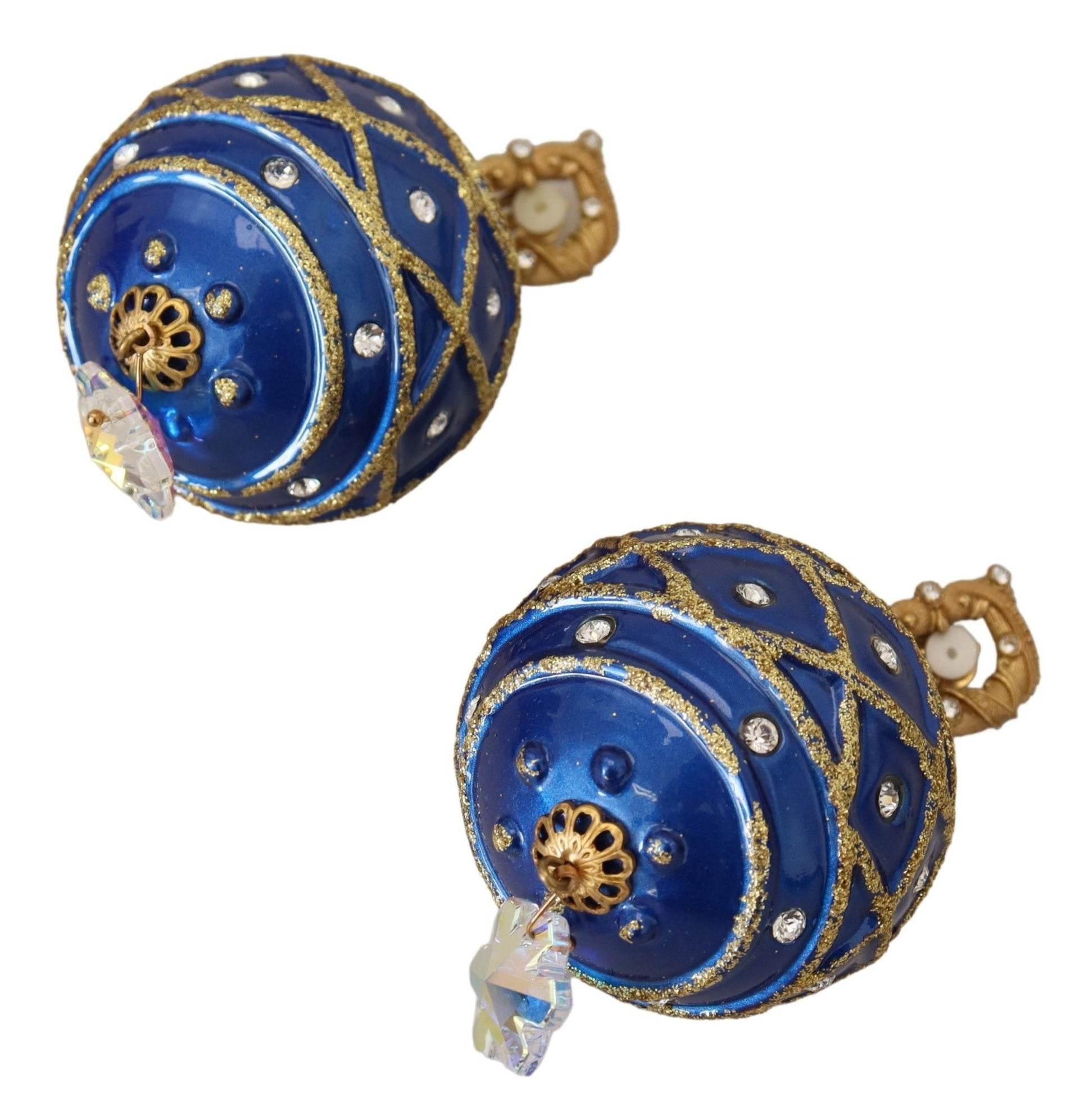 Dolce & Gabbana Elegant Dangling Crystal Christmas Ball Earrings - Hilstor