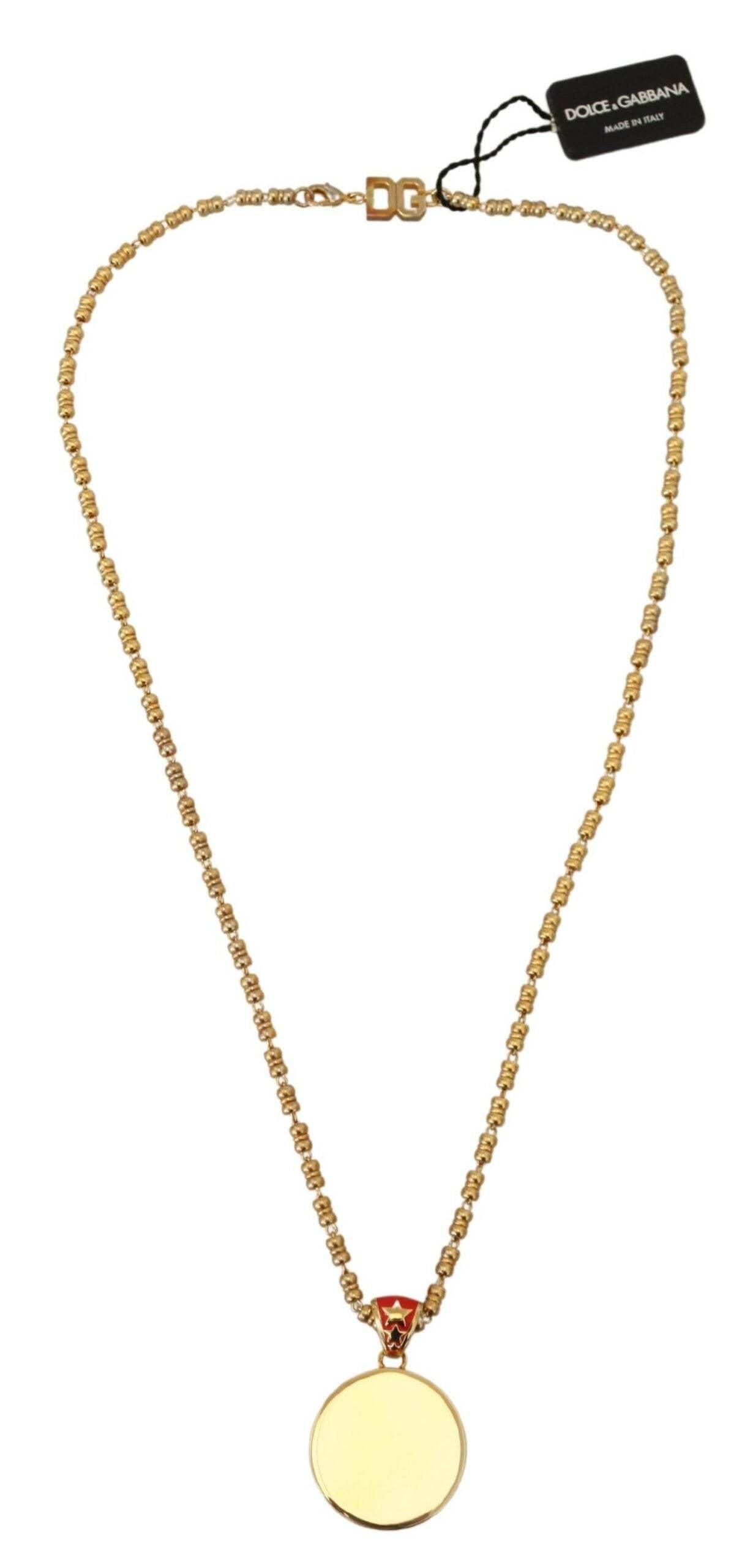 Dolce & Gabbana Elegant Gold Charm Chain Necklace - Hilstor
