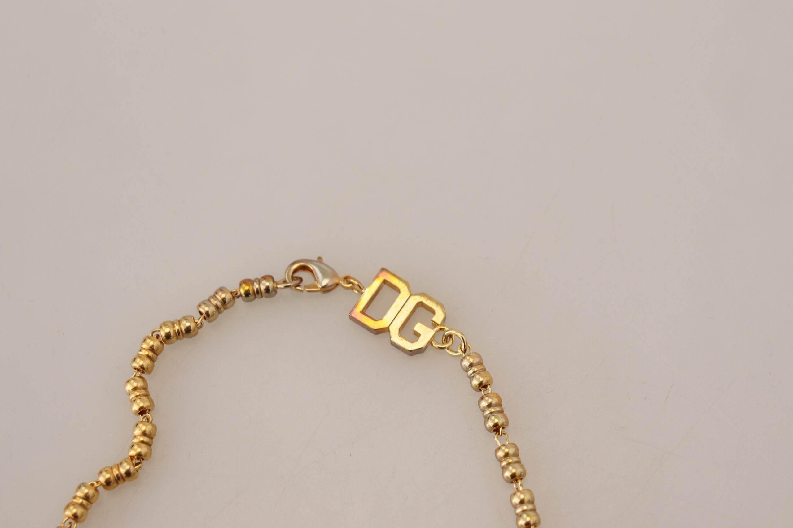 Dolce & Gabbana Elegant Gold Charm Chain Necklace - Hilstor