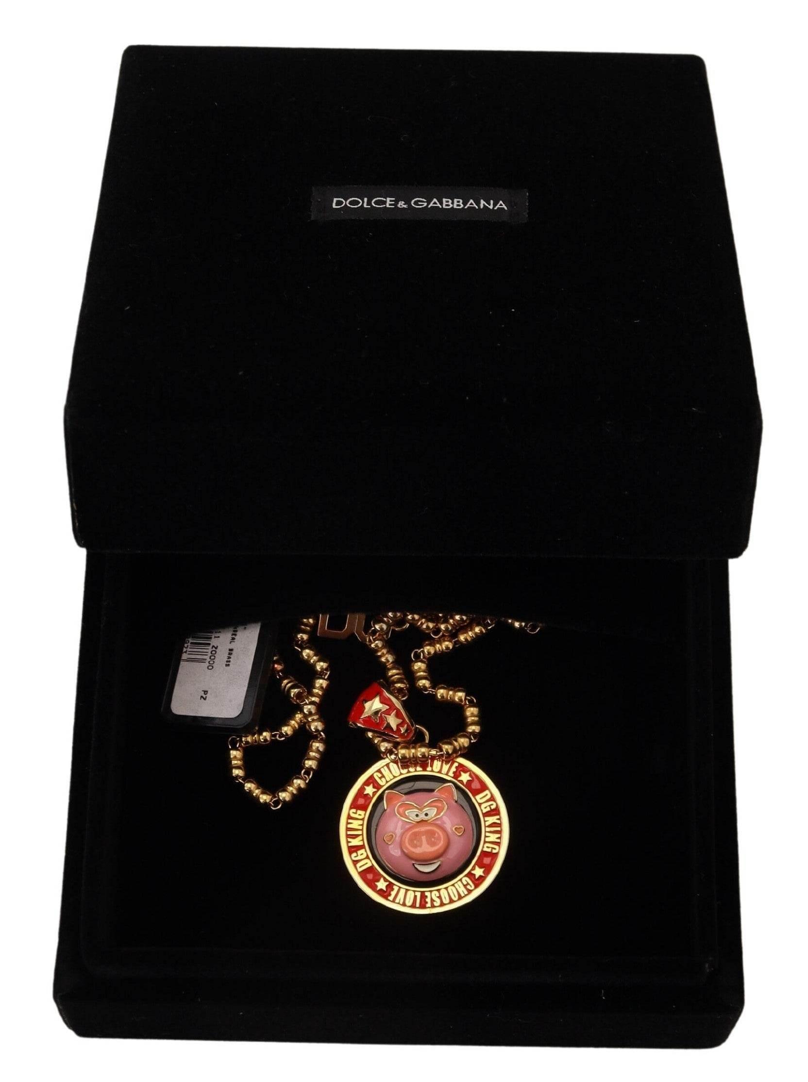 Dolce & Gabbana Elegant Gold Charm Chain Necklace - Hilstor