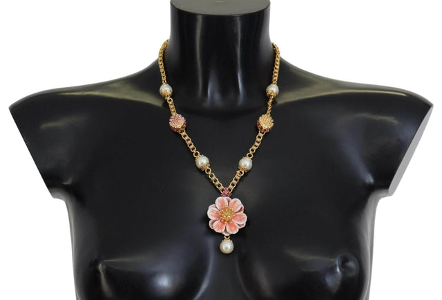 Dolce & Gabbana Elegant Floral Statement Charm Necklace - Hilstor