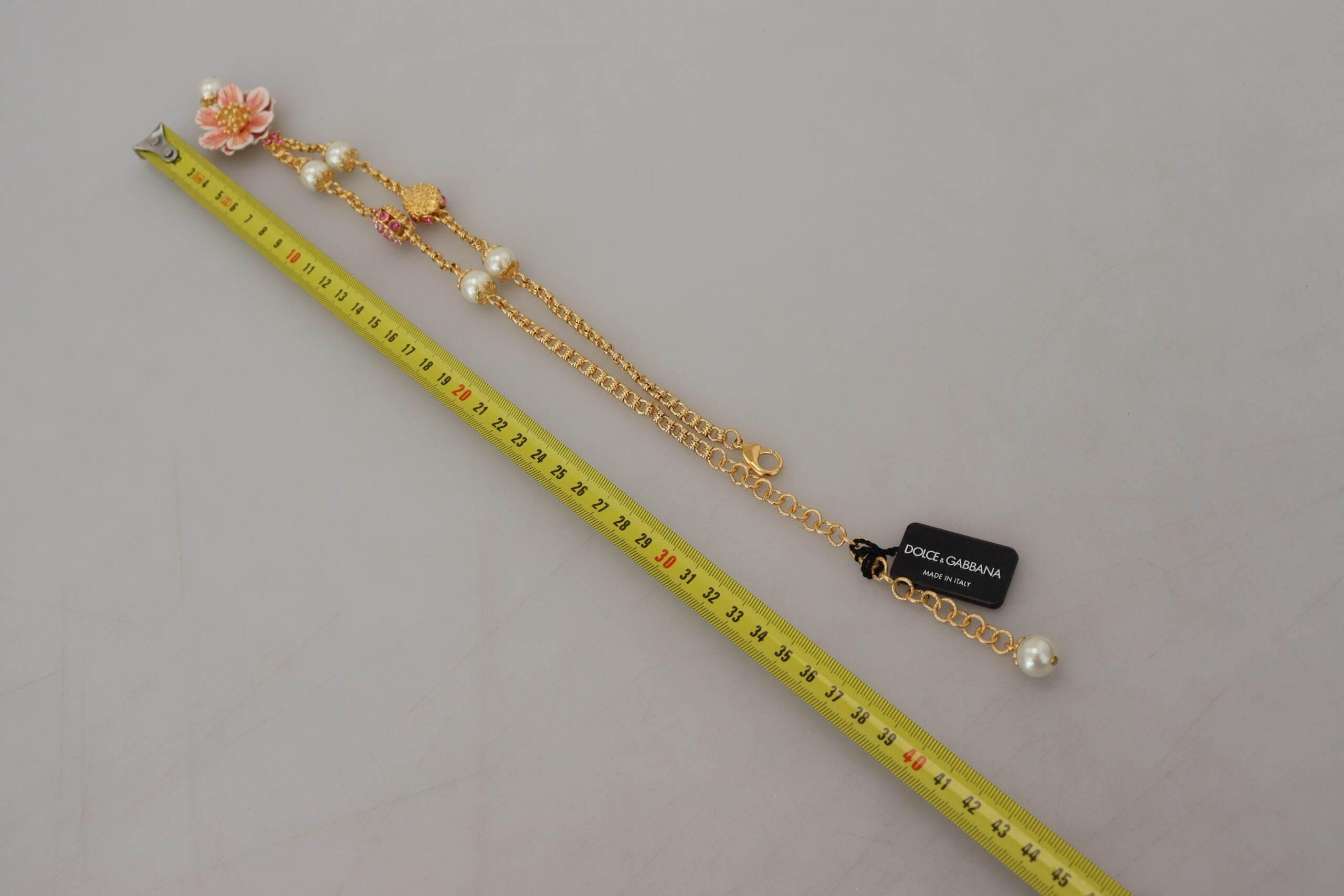 Dolce & Gabbana Elegant Floral Statement Charm Necklace - Hilstor