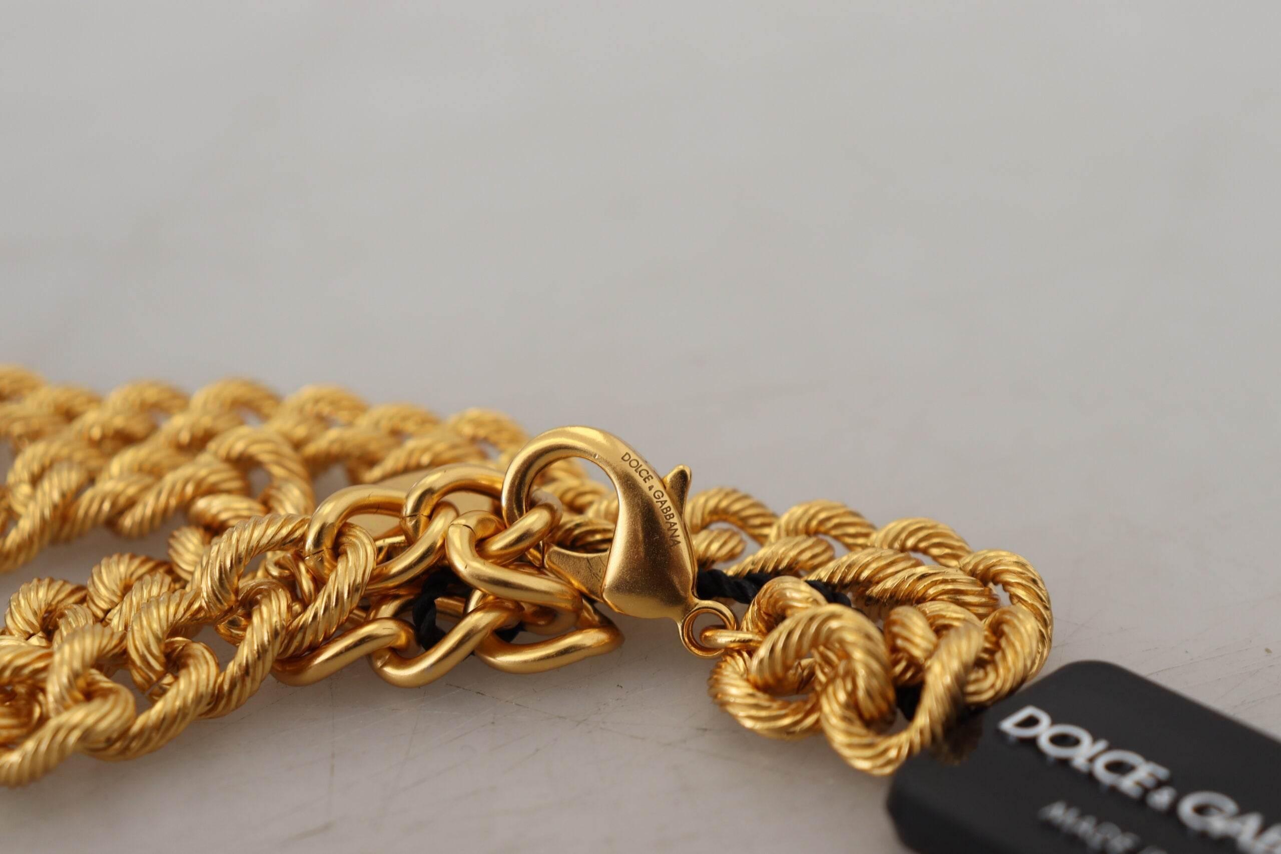 Dolce & Gabbana Elegant Gold-Tone Floral Fruit Necklace - Hilstor