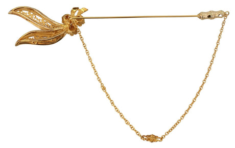 Dolce & Gabbana Elegant Gold-Toned Silver Brooch Pin - Hilstor