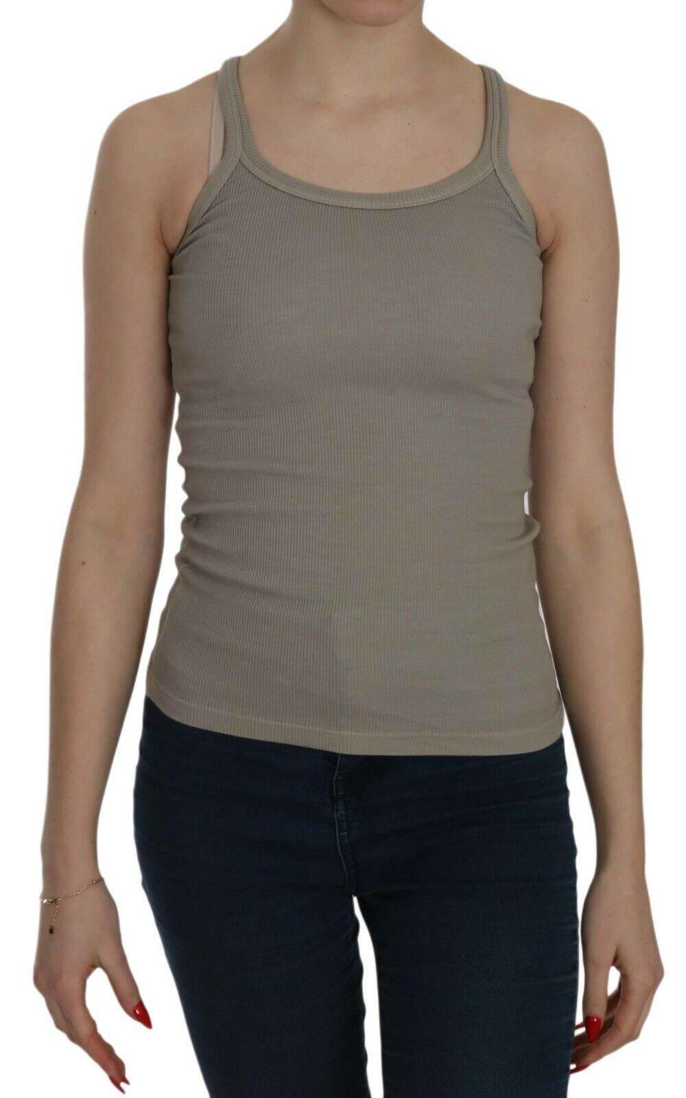 PINK MEMORIES Beige Sleeveless Spaghetti Strap Tank Blouse - Hilstor