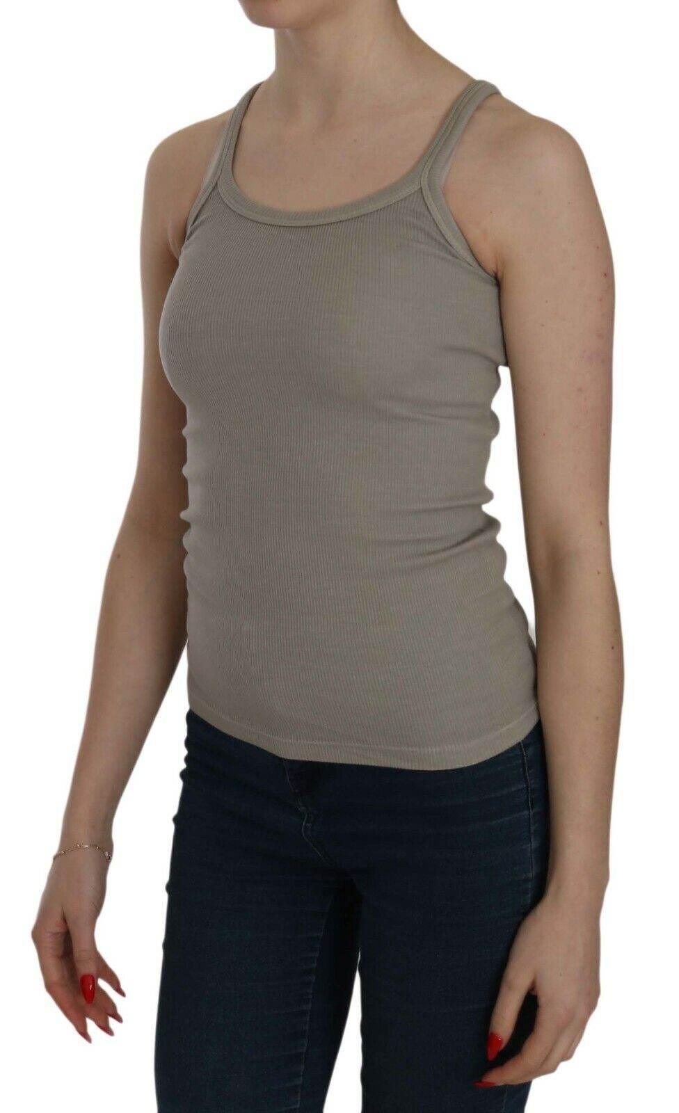 PINK MEMORIES Beige Sleeveless Spaghetti Strap Tank Blouse - Hilstor