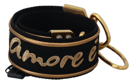 Dolce & Gabbana Elegant Gold Black Shoulder Bag Strap - Hilstor