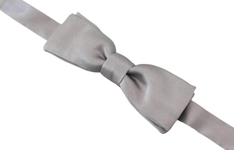 Dolce & Gabbana Gray Silk Adjustable Men Neck Papillon Bow Tie - Hilstor