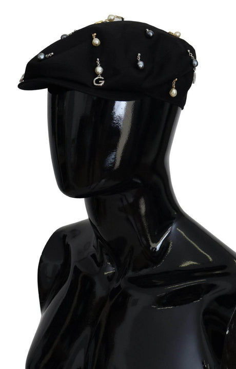 Dolce & Gabbana Elegant Black Cotton Newsboy Hat - Hilstor