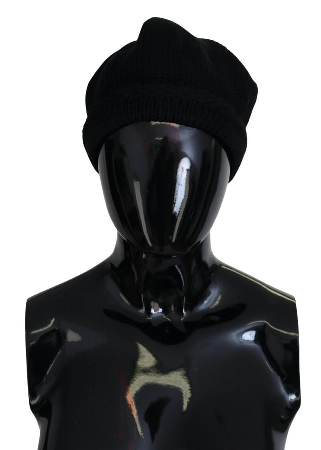 Dolce & Gabbana Black Virgin Wool Women Winter Beanie Cap Hat - Hilstor