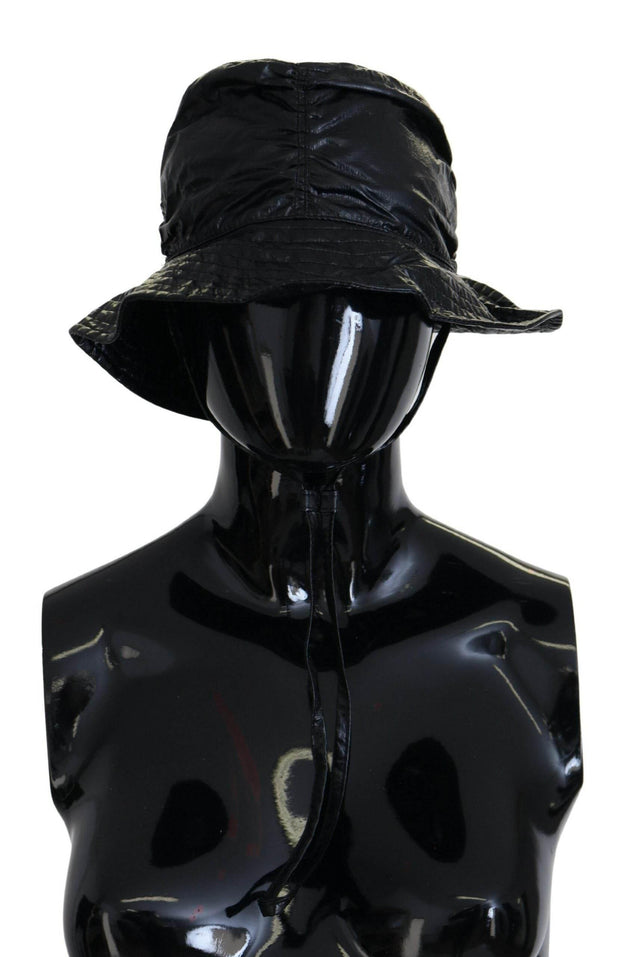 Dolce & Gabbana Black Quilted Faux Leather Women Bucket Cap Hat - Hilstor