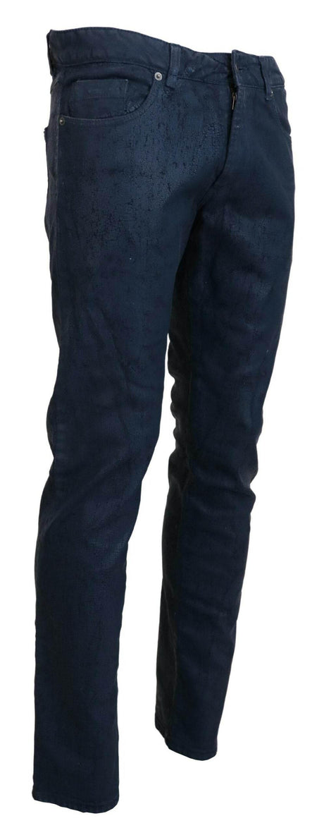 Exte Blue Cotton Tapered Slim Fit Men Casual Denim Jeans - Hilstor