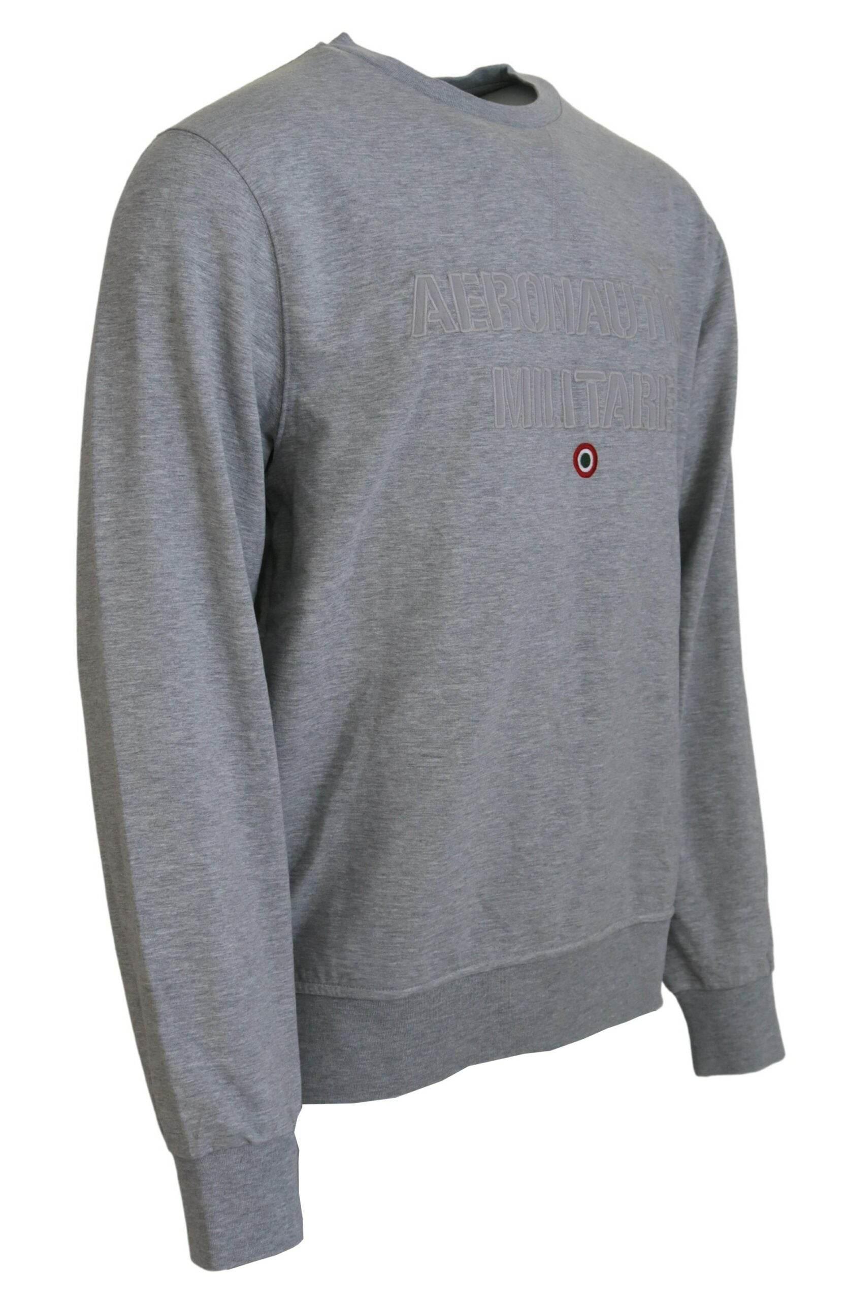 Aeronautica Militare Gray Men Pullover Sweatshirt Sweater - Hilstor