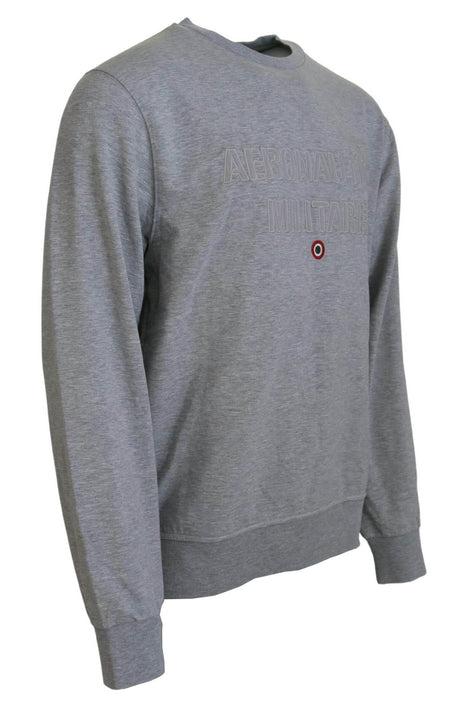 Aeronautica Militare Gray Men Pullover Sweatshirt Sweater - Hilstor