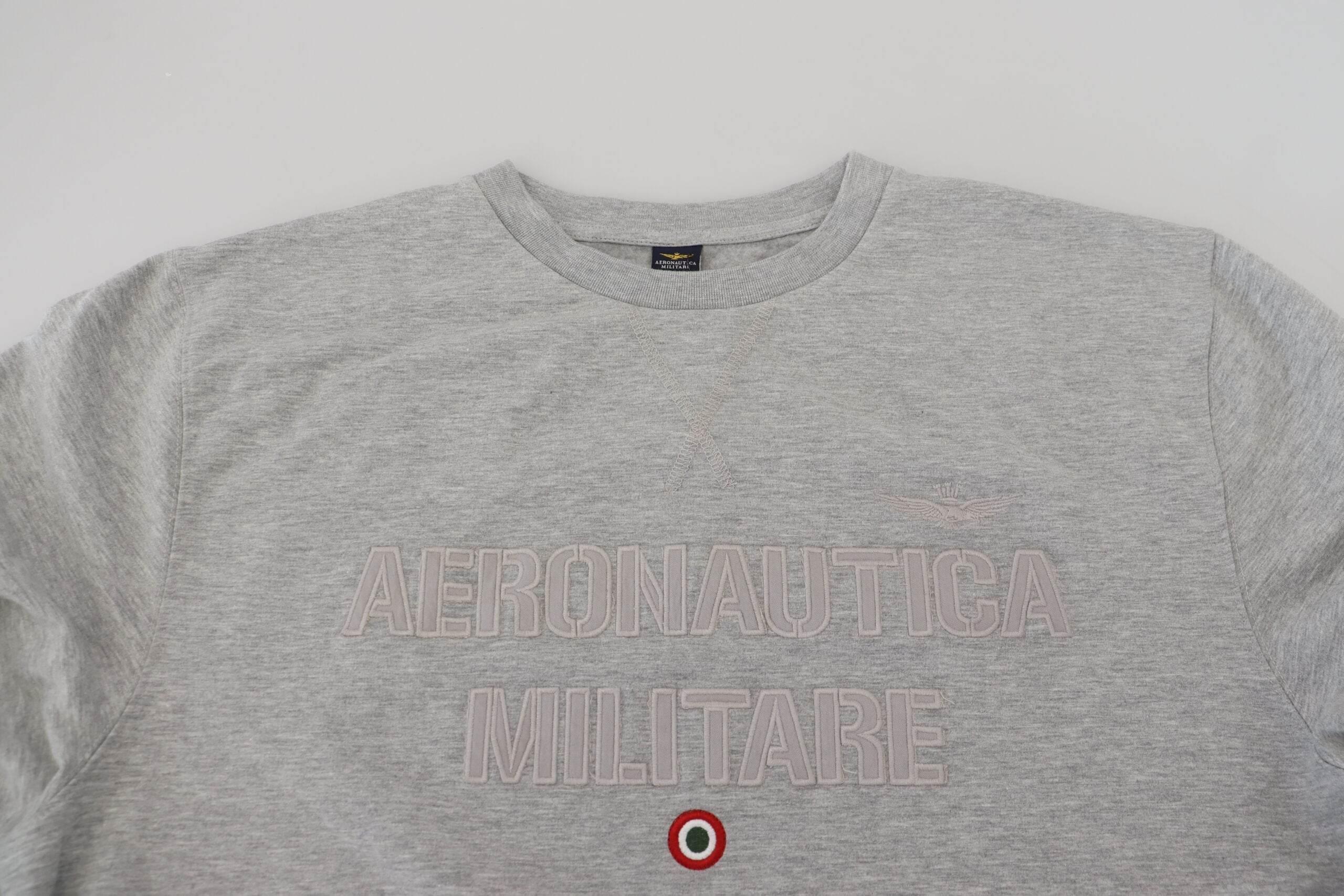 Aeronautica Militare Gray Men Pullover Sweatshirt Sweater - Hilstor
