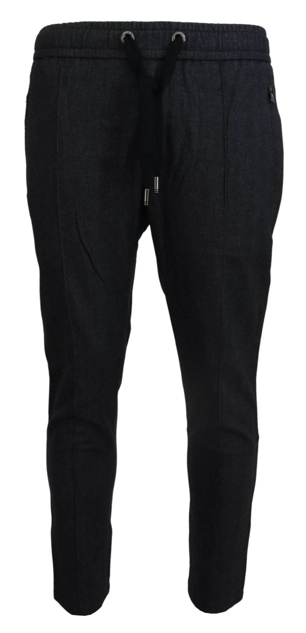 Dolce & Gabbana Gray Cotton Jogger Men Pants - Hilstor