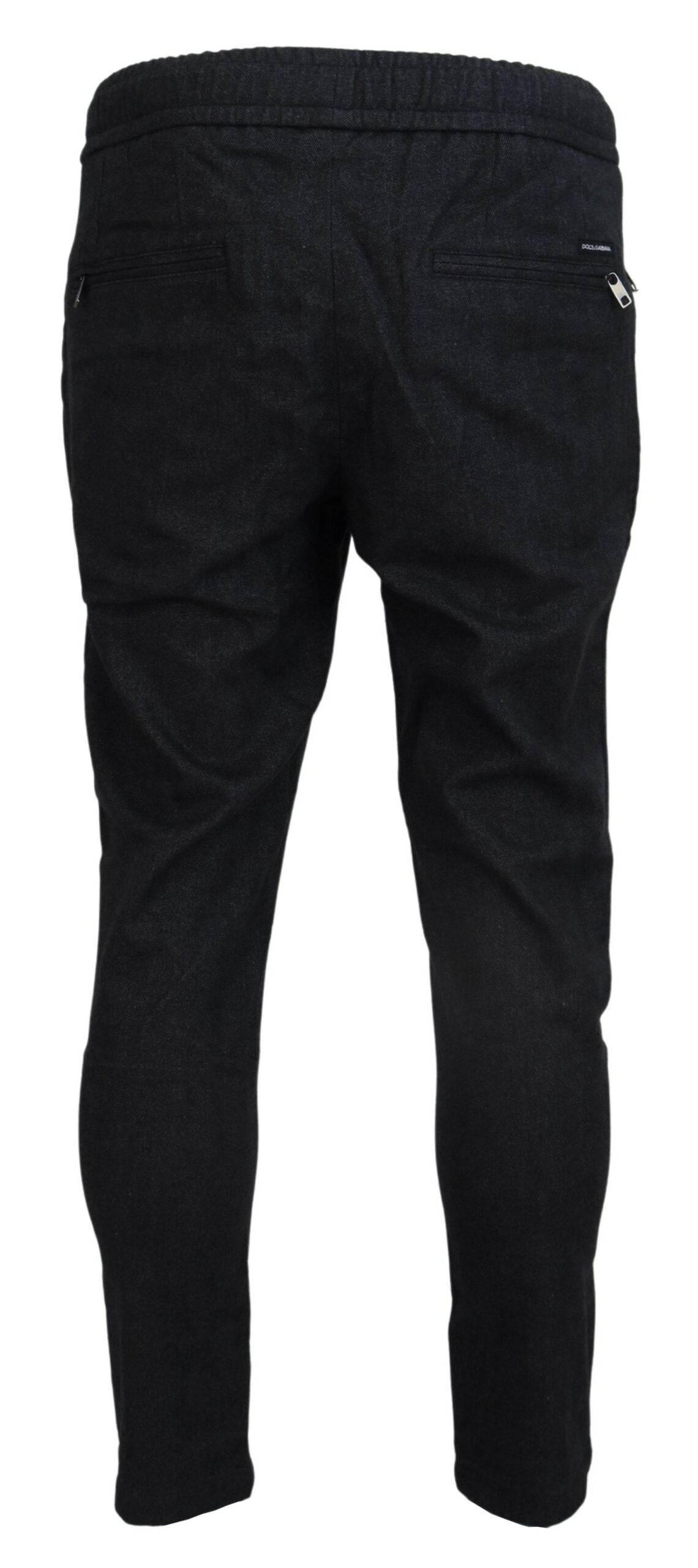 Dolce & Gabbana Gray Cotton Jogger Men Pants - Hilstor