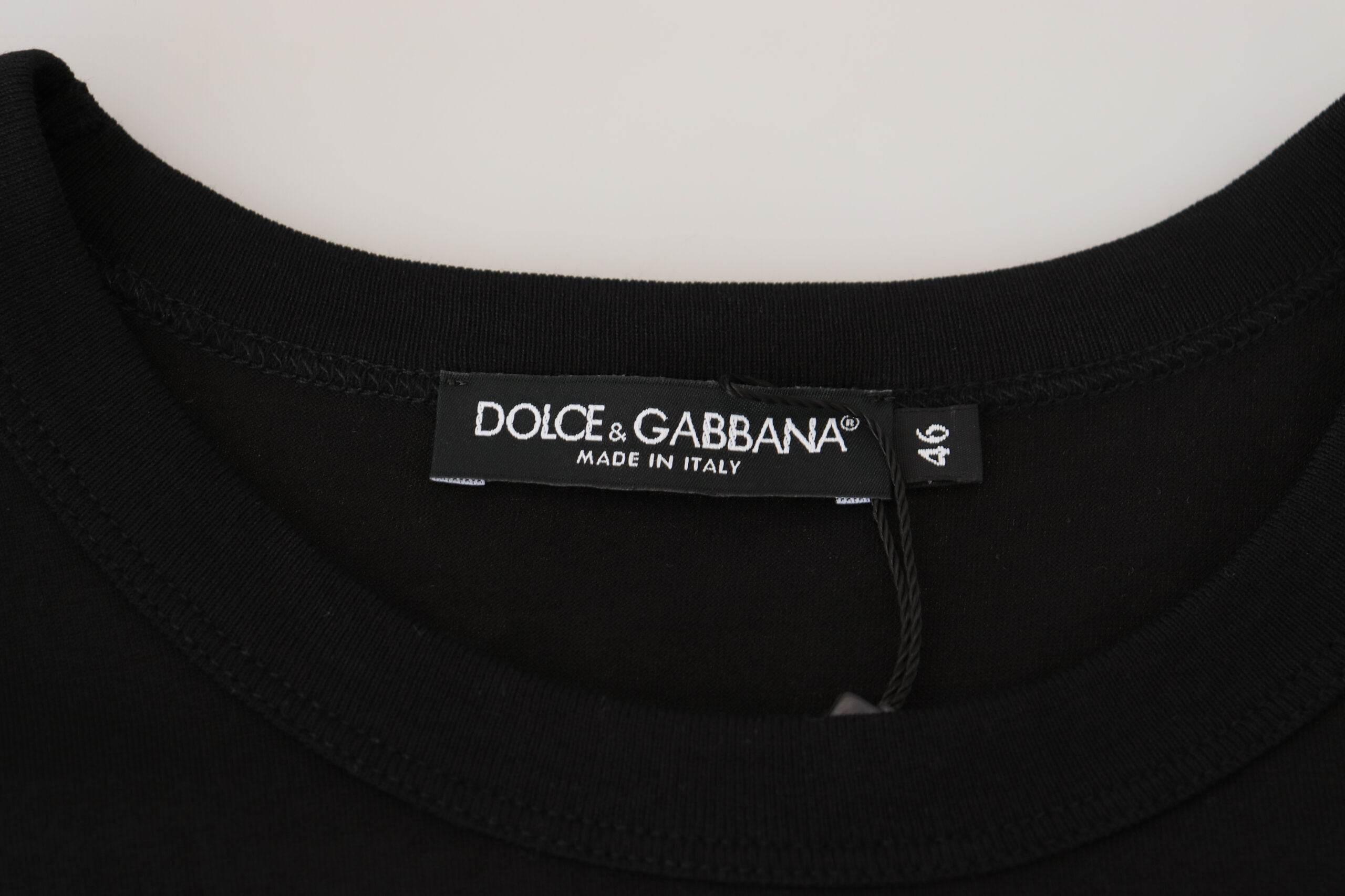 Dolce & Gabbana Black Sneak Peek Cotton Short Sleeve T-shirt - Hilstor
